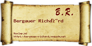 Bergauer Richárd névjegykártya